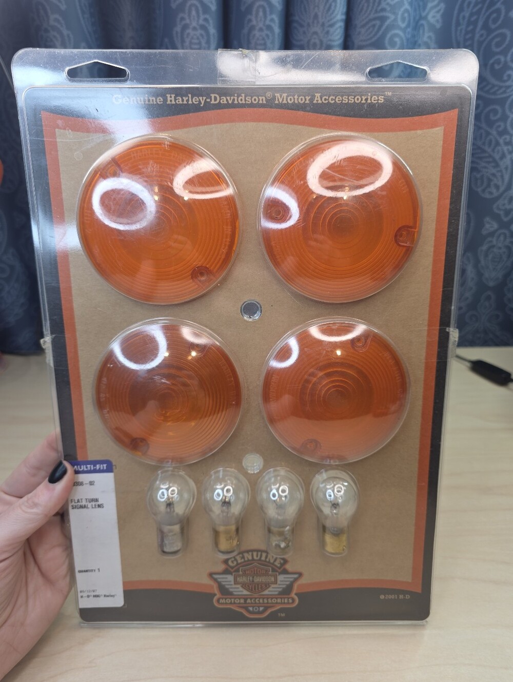 Harley-Davidson Flat Turn Signal Lens Kit Amber 69308-02